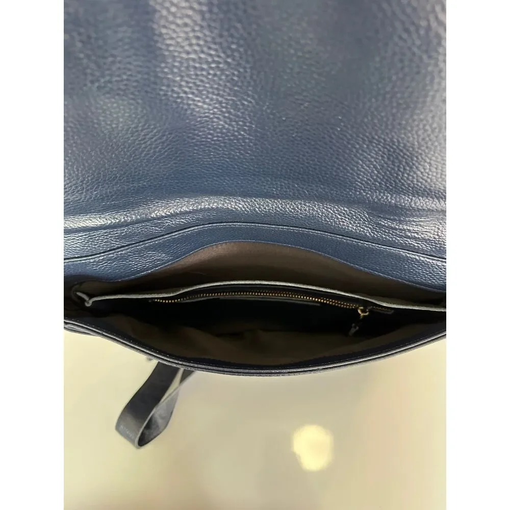 VereVerto Navy Pebble Leather Backpack
